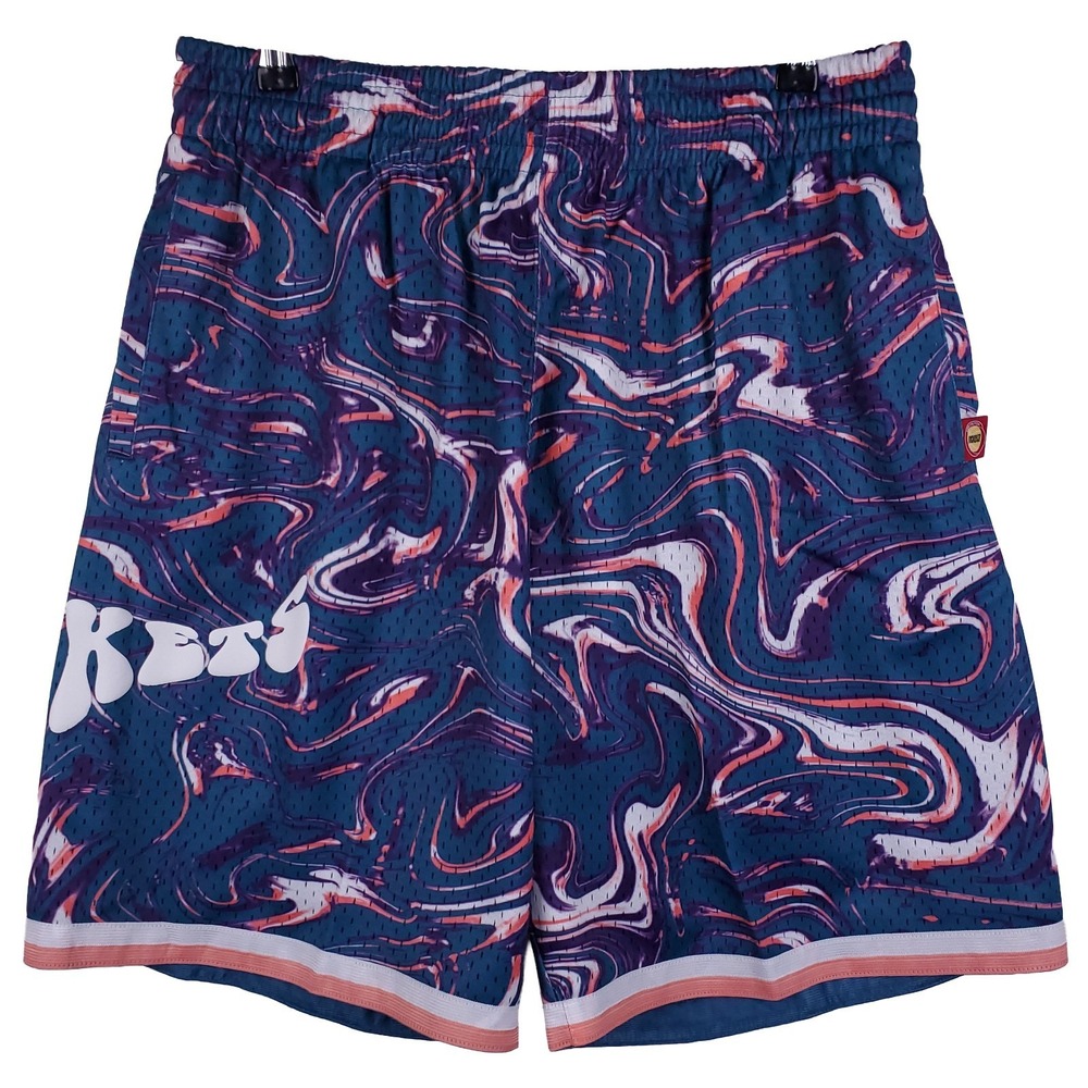 Houston Rockets Mitchell & Ness NBA‎ Large Shorts Trippy Print Teal Purple New